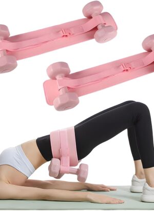 Glute Exercise Equipment with Pink Color, Women's Hip Thrust Belt, Home Gym Set of 3, Hip Thrust Bench for Women with pad(Dumbbells not included)