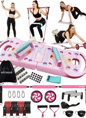 HOTWAVE Pilates Bar Kit with Resistance Band,