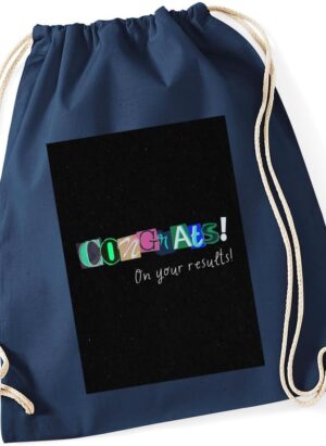 Hippowarehouse Congrats to your results Drawstring Cotton School Gym Bag 37cm x 46cm, 12 litres