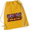 Hippowarehouse English or Spanish Drawstring Cotton School Gym Bag 37cm x 46cm, 12 litres