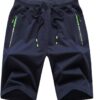 JustSun Mens Shorts Summer Casual Joggers Stretch Shorts Elasticated Waist with Zip Pockets