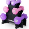 KAYMAN Neoprene Dumbbells with Anti-Slip Grip,Hex Edges,Water-Resistant Surface & Workout Poster-Weight Set for Home, Gym & Fitness (1kg 2kg 3kg 4kg 5kg 6kg 8kg 10kg)