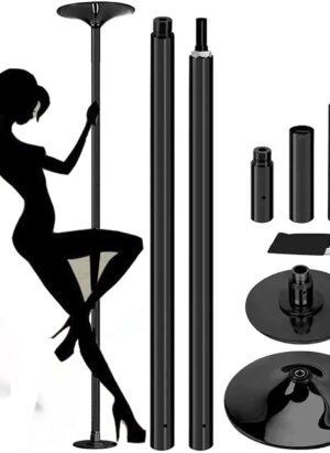 LXGJSQY Living Room/Bar/Dance Studio Removable Fitness Pole, 7.3ft-9ft Adjustable Height Spinning Static Dancing Pole With Complete Set For Beginner