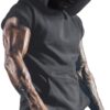 Lomon Men's Gym Tank Tops Sports T Shirt Thin Fitness Muscle Vest Sleeveless Hoodies with Pockets
