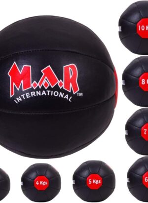 MAR | Genuine Leather Medicine Balls, Essential Home Gym Fitness Equipment for Abdominal Strength and Muscular Endurance Improvement, Workout Ball for Exercise & Training