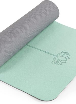 Marjar Yoga Mat Non Slip Exercise Mat TPE Eco Friendly Anti-Tear Yoga Mats for Women 1/4" & 1/3" Fitness Mat for Home Pilates Mats with Carrying Strap