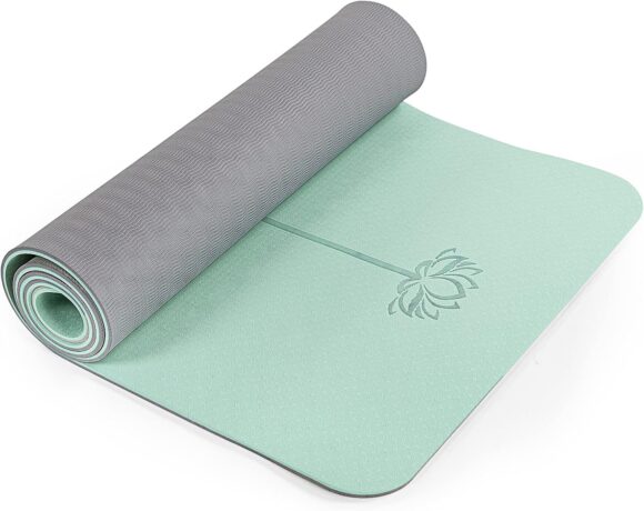 Marjar Yoga Mat Non Slip Exercise Mat TPE Eco Friendly Anti-Tear Yoga Mats for Women 1/4" & 1/3" Fitness Mat for Home Pilates Mats with Carrying Strap