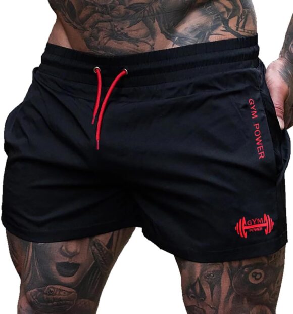 Men's Sports 1" Elite Split Running Shorts with Side Mesh Panel Quick Dry Lightweight Polyester