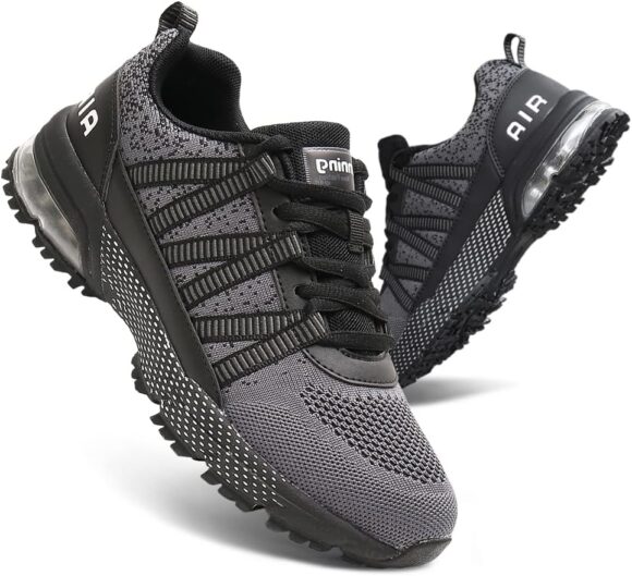 Mens Trainers Womens Running Shoes Lightweight Sports Gym Walking Sneakers Comfortable and Breathable Outdoor Flat Shoes for Jogging Casual Fashion Sneakers Tennis Shoes 2-12 UK