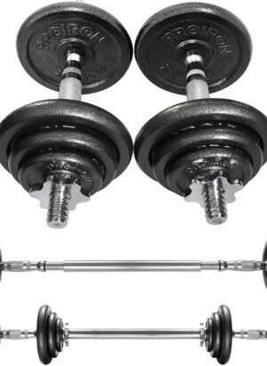 PROIRON 20kg/30kg Adjustable Dumbbells Weights set for Men Women, Cast Iron Dumbell Barbells set, Strength Training Equipment Home Gym Fitness, Hand Weights, Free Weights Bar Bell for Weight Lifting