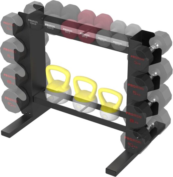 PROIRON Compact Dumbbell Rack, Weight Rack for Dumbbells Kettlebells Home Gym Storage, Multi-layer Weights Stand Holder (Rack Only)