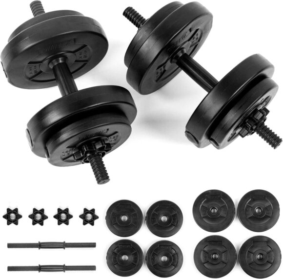 Phoenix Fitness Dumbbells Weight Set - 15kg Adjustable Dumbbell Set for Men and Women - Weights for Exercise, Muscle and Strength Training at Home & Gym - Weight: up to 15kg