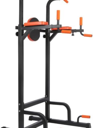 Power Tower Dip Station Adjustable Pull Up Bar, Push Up Workout Dip Stands Strength Training Equipment