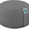 Present Mind Extra High Round Yoga Cushion (Height 20 cm) High Yoga Cushions/Meditation Cushions - Made in the EU - Washable Cover - 100% Natural Floor Cushion - Yoga Gifts