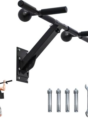 Pull Up Bar Wall Mounted with Ball Grips Home Gym Pullup Stand Chin Up Equipment Portable Upper Body Strength Training Workout Machine