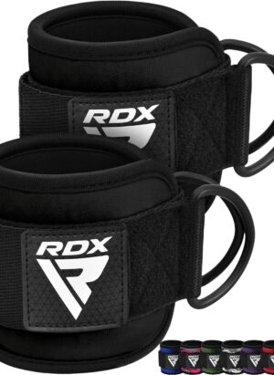 RDX Ankle Straps for Cable Machines Resistance Bands Attachment, 7mm Neoprene Padded 10”x4”, Gym Wrist Cuff Women Men Home Fitness, Weight Lifting D-Ring Booty Leg Workout Curls Kickbacks Hip Abductor