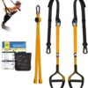 RHINOSPORT Sling Trainer Set with Door Anchor Adjustable Fitness Home Suspension - Suitable for Travelling and for Training Indoor and Outdoor