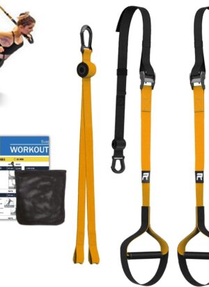 RHINOSPORT Sling Trainer Set with Door Anchor Adjustable Fitness Home Suspension - Suitable for Travelling and for Training Indoor and Outdoor