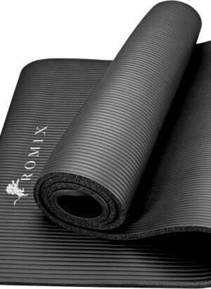 ROMIX Yoga Mat, 15 MM Thick Foam Exercise Mat, (180x60cm) Non Slip Gym Mat with Carry Bag and Strap, Workout Mat Ideal Yoga Mats for Women Men Pilates Gymnastics Meditation Home and Outdoor Fitness