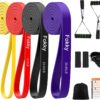 Resistance Bands Set, 4 Levels Exercise Bands for Men Women,Pull Up Bands Gym for Crossfit Fitness Strength Training Yoga with Door Anchor, Handles, Protective Covers, Bag and Training Instruction