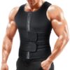 Sauna Vest Waist Trainer for Men - Mens Sauna Suit Double Sweat Belt Body Shaper for Belly Fat Slimming Gym Workout