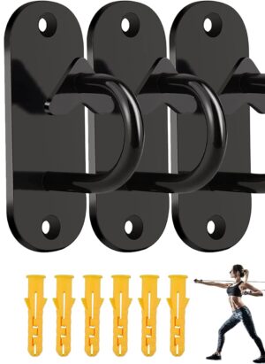 Set of 3 Door Anchor for Gym Resistance Band, Heavy Mini Wall Hook, Mounted Anchor for Suspension Trainer Band, Strength Training, Physical Therapy, Home Gym