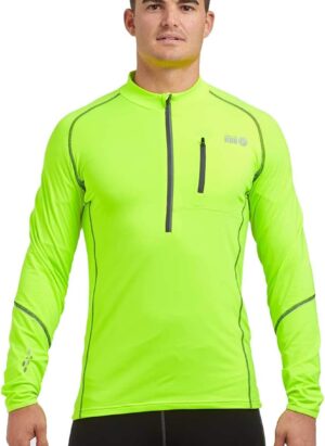 Time To Run Long Sleeve Running/Gym/Sports Top For Men Thermal Breathable Quick Dry Shirt Ideal For Winter With Chest Pocket & Thumbloops