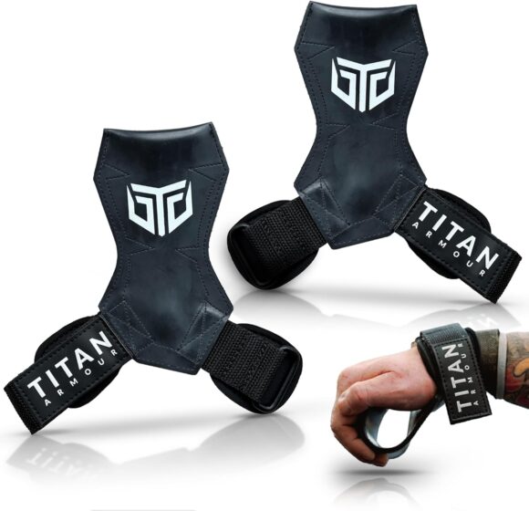 Titan Armour® Premium Multi Grip Straps/Hooks/Gloves | Heavy Duty Weight Lifting Straps for Pull & Push Exercises | Ultimate Grip & Protection for Weightlifting & Gymnastics | Men & Women | UK Brand