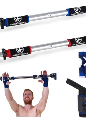 VIGOR FITNESS Pull Up Doorway Multi Functional No Screws Bar - Weight Training Workout Adjustable Equipment with Locking Mechanism Suitable for Indoor & Outdoor for Body Strength, Gym and Home Fitness