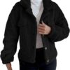 Women's Fleece Coats Winter Fluffy Fuzzy Warm Padded Furry Jackets Open Front Button Down Lapel Faxu Fur Caridan Coat Thermal Parka Vintage Slim Windproof Jacket