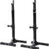 Yaheetech Adjustable Squat Rack, Multifunctional Heavy Duty Barbell Rack Stand, Strength Training Dip Station, Fitness Power Rack Weight Bench Support for Home Gym, Max Load 250kg, Height 114-179cm