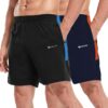 ZENGVEE 2 Pack Men's Running Shorts Gym Athletic Shorts with Zip Pockets Quick Dry Sport Workout Shorts for Fitness,Jogger,Trainning