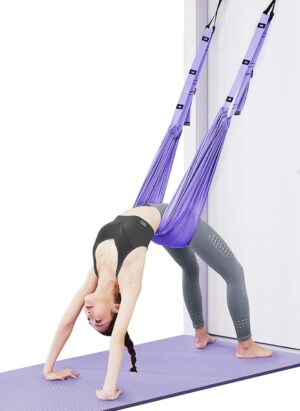 flintronic Yoga Stretching Strap, Aerial Yoga Rope for Back Pain, Adjustable Leg Stretcher Back Bend Assist Trainer, Hammock Swing Stretching Strap for Gymnastics Dance Aerial Yoga Ballet