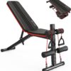 naspaluro Weight Bench Adjustable, Full Body Exercise Folding Fitness Workout Bench with 7 Positions, Exercise Bench for Weight Lifting & Sit Up Abdominal Supine Board Flat Home Gym